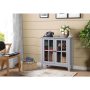 OS Home and Office Gray Glass Door Accent and Display Cabinet - Image 1