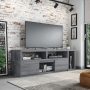 Techni Mobili 55.5 in. Gray Wood TV Stand Fits TVs Up to 65 in. with Storage Doors - Image 1