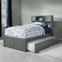 Newport Twin Platform Bed with Flat Panel Foot Board and Twin Size Urban Trundle Bed in Grey - Image 1