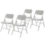 Bernadine Dining Folding Chair With Metal Seat, Grey (Pack of 4) - Image 1