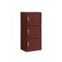 35.6 in. Tall Mahogany Engineered Wood 3-shelf Standard Bookcase with Doors - Image 1