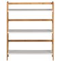 33.75 in Matte White Bamboo Wood 3-Shelf Etagere Stackable Bookcase Tower - 27.5 in W - Image 1