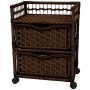 2-Drawer Mocha Wheeled Natural Fiber Trunk - Image 1