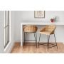 28 in. Natural Woven Hyacinth Bar Stool with Low Back - Counter Height 24-27 in. - Image 1