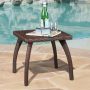 Honolulu Brown Square Faux Rattan Outdoor Patio Accent Table - Image 1