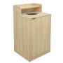 Commercial 32 gal. Oak Indoor Trash Receptacle Lidless - Image 1