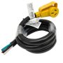6 ft. 6/3 50 Amp 125/250-Volt NEMA 10-50R Female to 3-Wires Replacement Power Cord with Handle(10-50R to 3-Wires), Black - Image 1