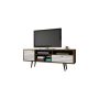 Liberty 70.86 in. Rustic Brown and White TV Stand Fits TVs Up to 65 in. with Storage Doors and Cable Management - Image 1