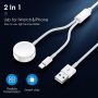 2-in-1 Magnetic Charger USB Cable For Apple Watch SE/6/5/4/3/2/1 iPhone 11/8/7/X - Image 1