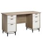 57 in. Rectangular Sky Oak 6 Drawer Executive Desk with File Storage - Image 1