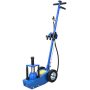 Blue 22 Ton Hydraulic Floor Jack Air-Operated Axle Bottle Jack with (4) Extension Saddle Set Built-in Wheels - Image 1