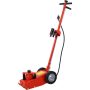 Red 22 Ton Hydraulic Floor Jack Air-Operated Axle Bottle Jack with (4) Extension Saddle Set Built-in Wheels - Image 1