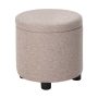 Designs4Comfort Dark Blue Fabric Round Accent Storage Ottoman with Reversible Tray Lid - Image 1