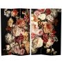 6 ft. Printed 3-Panel French Garden Room Divider - Vintage Flowers - Image 1