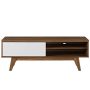 Envision 59 in. Walnut and White Wood TV Stand with 2 Drawer Fits TVs Up to 65 in. with Storage Doors - Image 1