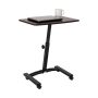 23.75 in. Solid-Top Walnut Mobile Laptop Desk with Adjustable Height - Image 1