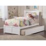 Metro White Twin Platform Bed with Flat Panel Foot Board and Twin Size Urban Trundle Bed - Image 1
