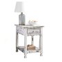 Country Cottage 23 in. Wood End Table with Drawer, Rectangular White Farmhouse Side Table or Rustic Nightstand - Image 1