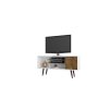 Liberty 53.14 in. White and Gloss TV Stand Fits TVs Up to 50 in. with Storage Doors, Shelves and Cable Management - Image 1