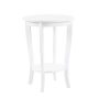 American Heritage Round Pink End Table - White - Image 1