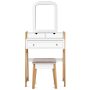 White Makeup Vanity Table Dressing Table Cushioned Stool Set - Image 1