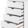 White 5 Drawer Dresser Tall Dressers for Bedroom Kids Dresser w/Storage Shelves Small Dresser for Closet Makeup Dresser - Image 1