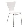 Bent Plywood Expresso Stack Chair with Chrome Plated Metal Legs - White - Image 1