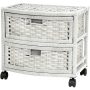 2-Drawer White Natural Fiber Trunk - Image 1