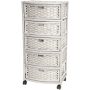 5-Drawer White Natural Fiber Trunk - Image 1