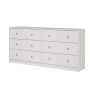 Portland 6-Drawer Double Dresser in White 26.89 in. H x 56.34 in. W x 12.46 in. D - Image 1