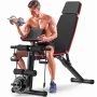 GIKPAL 7 Positions Adjustable Weight Bench With Extended Headrest and Leg Extension,Foldable Workout  Bench Weight Bench Press for Full Body Strength Training,Maximum Weight 770 Lbs. - Image 1