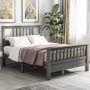 ANBAZAR Full Bed Frame, Platform Wood Bed Frame w/ Headboard, No Box Spring Needed (Grey, Full) - Image 1