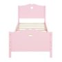Pink Twin Size Platform Bed Frame with Wood Slats, Solid Wood Twin Platform Bed with Headboard and Footboard - Image 1