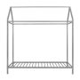 Silver Twin Size Metal House Bed for Kids, Metal Platform Bed Floor Canopy Bed with Four Posters, No Box Spring Needed - Image 1