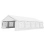 Outsunny 32-ft x 20-ft Large Outdoor Carport Canopy Party Tent w/ Removable Protective Sidewalls and Versatile Uses, White - Image 1