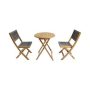 MADE 4 HOME Hoover Grey 3-Piece Wood Round Outdoor Bistro Set - Image 1