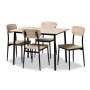 Baxton Studio Honore 5-pc Light Brown Dining Set - Image 1