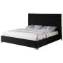 Demarcus - Black/Gold California King Velour Upholstered Bed - Image 1