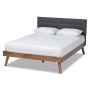 Baxton Studio - Devan Dark Grey and Walnut King Platform Bed - Image 1