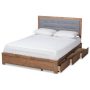 Baxton Studio Lene Ash Walnut and Grey Full Platform Storage Bed - Image 1