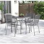 AECOJOY Dark Gray 5-Piece Steel Round Table Outdoor Dining Set - Image 1