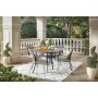 Pacific Casual 5-Piece Wilshire Heights Cushioned Cast and Woven Back All Aluminum Outdoor Dining Set with SunBrella Bliss Sand Cushion - Image 1