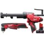 Milwaukee M12 12-Volt Lithium-Ion Cordless 3/8 in. Right Angle Drill w/ 10 oz. Caulk and Adhesive Gun and 6.0 Ah XC Battery Pack - Image 1