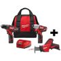 Milwaukee M12 12V Lithium-Ion Cordless Drill Driver/Impact Driver Combo Kit (2-Tool) with M12 HACKZALL Reciprocating Saw - Image 1