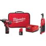 Milwaukee M12 FUEL 12V Lithium-Ion Cordless High Speed 3/8 in. Ratchet and 1/4 in. Hex Screwdriver Kit (2-Tool) - Image 1