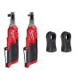 Milwaukee M12 FUEL 12V Lithium-Ion Brushless Cordless High Speed 3/8 in. and 1/4 in. Ratchets with 2 Rubber Ratchet Boots - Image 1