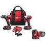 Milwaukee M18 18V Lithium-Ion Cordless Drill Driver/Impact Driver Combo Kit W/Random Orbit Sander - Image 1