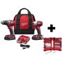 Milwaukee M18 18-Volt Lithium-Ion Cordless Drill Driver/Impact Driver Combo Kit (2-Tool) with SHOCKWAVE Bit Set (50-Piece) - Image 1