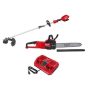 Milwaukee M18 FUEL 18V Lithium-Ion Brushless Cordless QUIK-LOK String Trimmer, Chainsaw and Rapid Charger Combo Kit (3-Tool) - Image 1