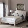 Baxton Studio Fannie Beige Full Upholstered Bed - Image 1